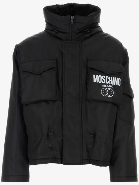 Moschino logo-print padded jacket