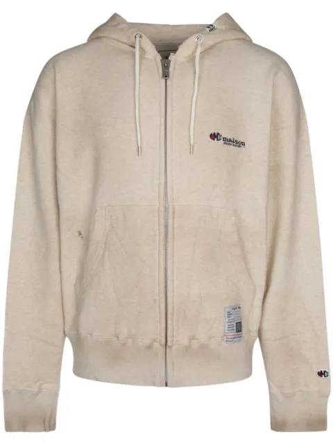 Maison MIHARA YASUHIRO logo-embroidered zip-up hoodie
