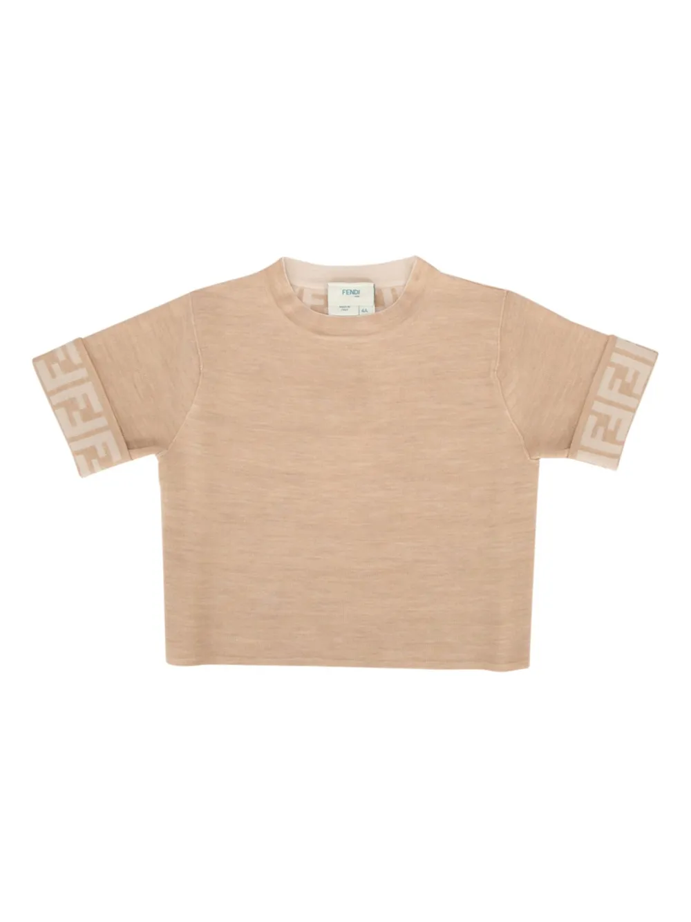 Fendi Kids T-shirt met monogram Beige