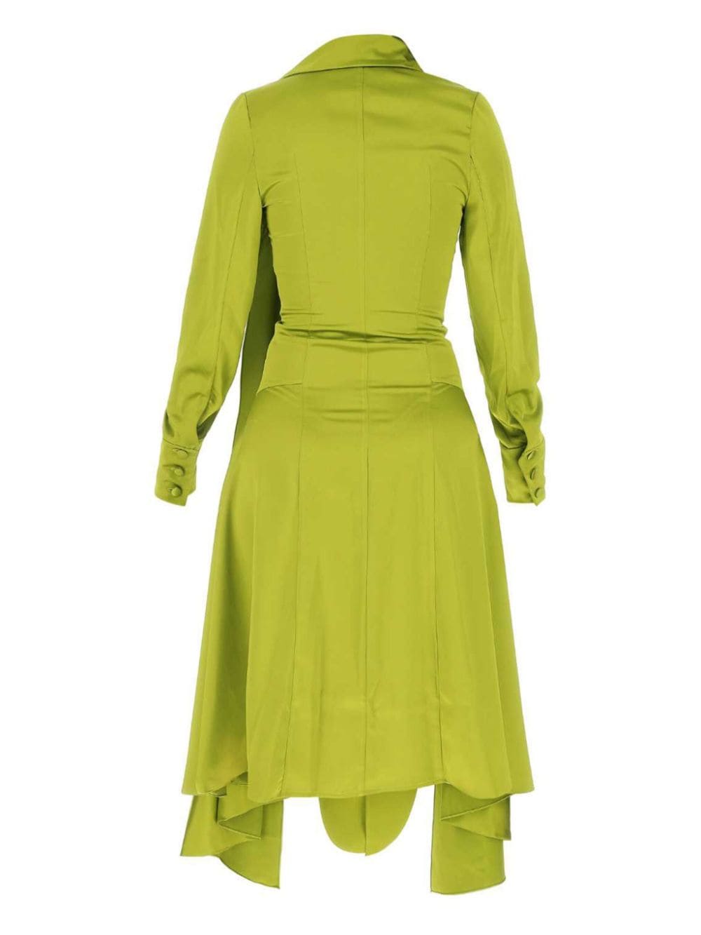 Shop Liya Asymmetric Shirt Dress In Green