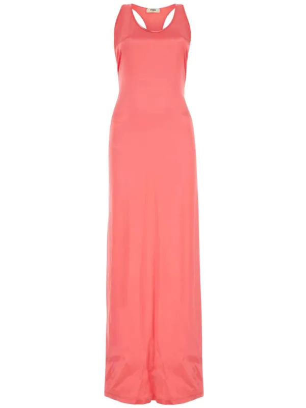 FENDI Satin Maxi Dress Pink FARFETCH IE