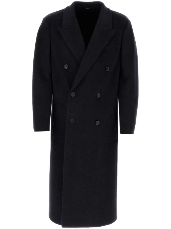 FENDI wool-blend double-breasted Coat | Blue | FARFETCH AO