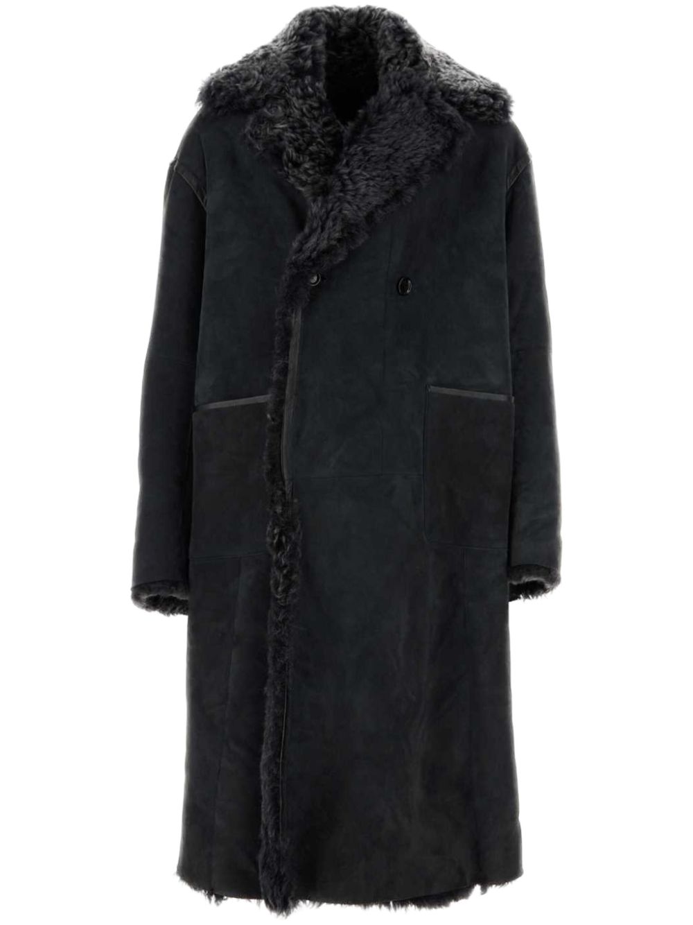 Dolce & Gabbana double-breasted suede coat - Black