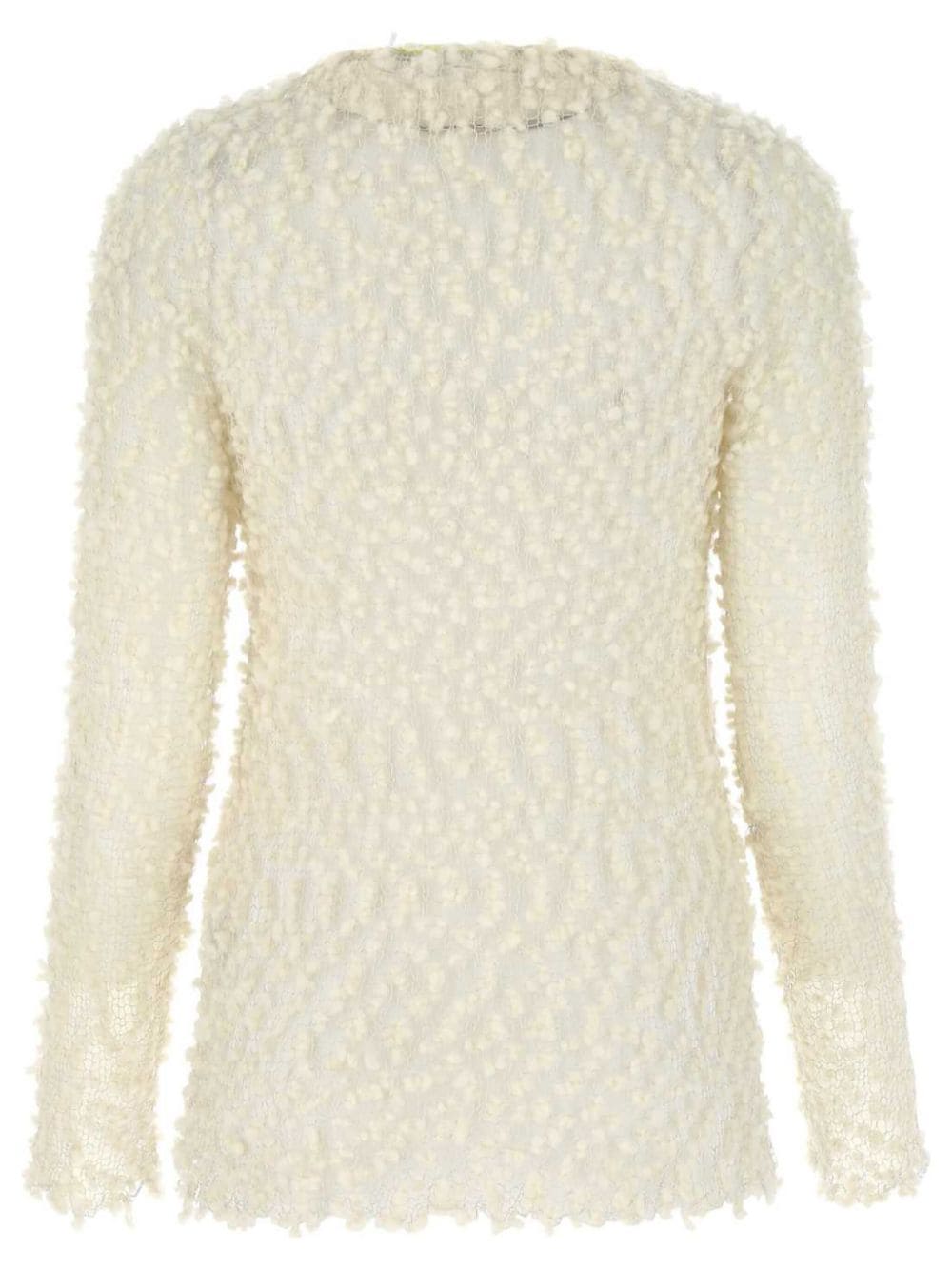 Shop Jil Sander Crew-neck Long-sleeve Mesh Top In Neutrals