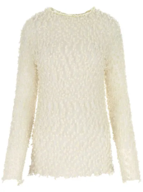 Jil Sander crew-neck long-sleeve mesh top