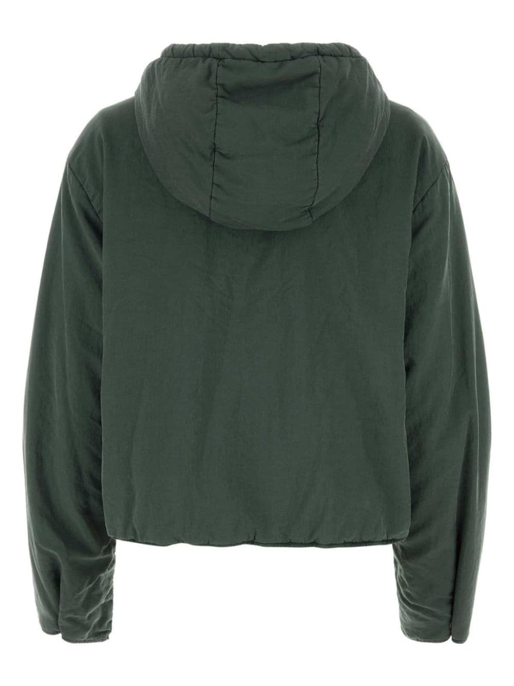 Jil Sander zip-up hooded jacket - Groen