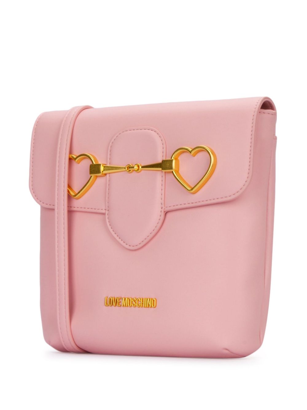 Love Moschino heart plaque Shoulder Bag Pink