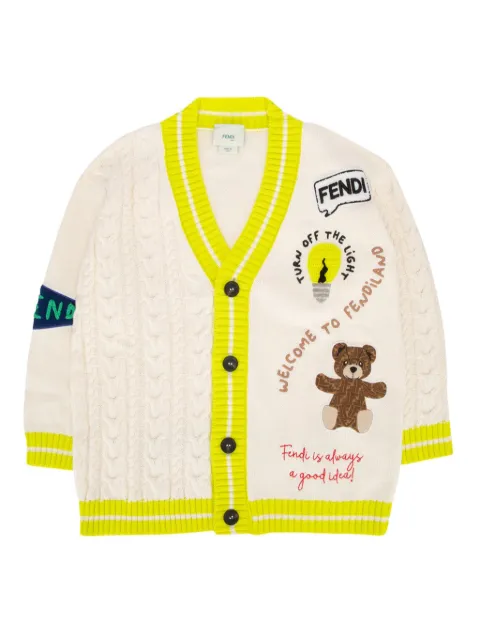 Fendi Kids Bear-motif cardigan 