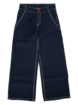 Fendi Kids FF logo-embroidered Jeans | Blue | FARFETCH ID