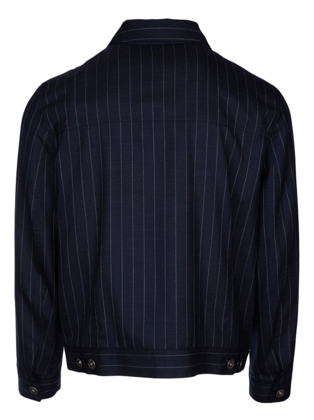 Brunello Cucinelli striped wool jacket - Blauw