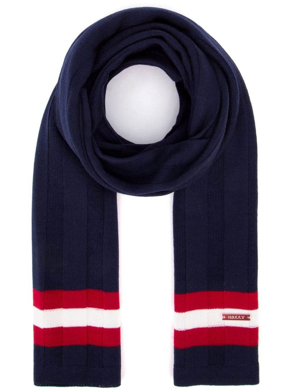 Shop Bally Logo Embroidered Scarf In Blue