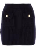 Miu Miu ribbed-knit wool miniskirt - Blue