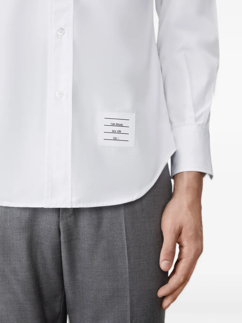 Thom Browne Solid popeline klassieke overhemd Wit