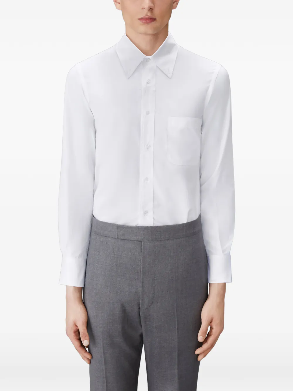 Thom Browne Solid popeline klassieke overhemd Wit