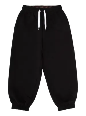 Fendi Kids logo-waist wide-leg Pants | Black | FARFETCH