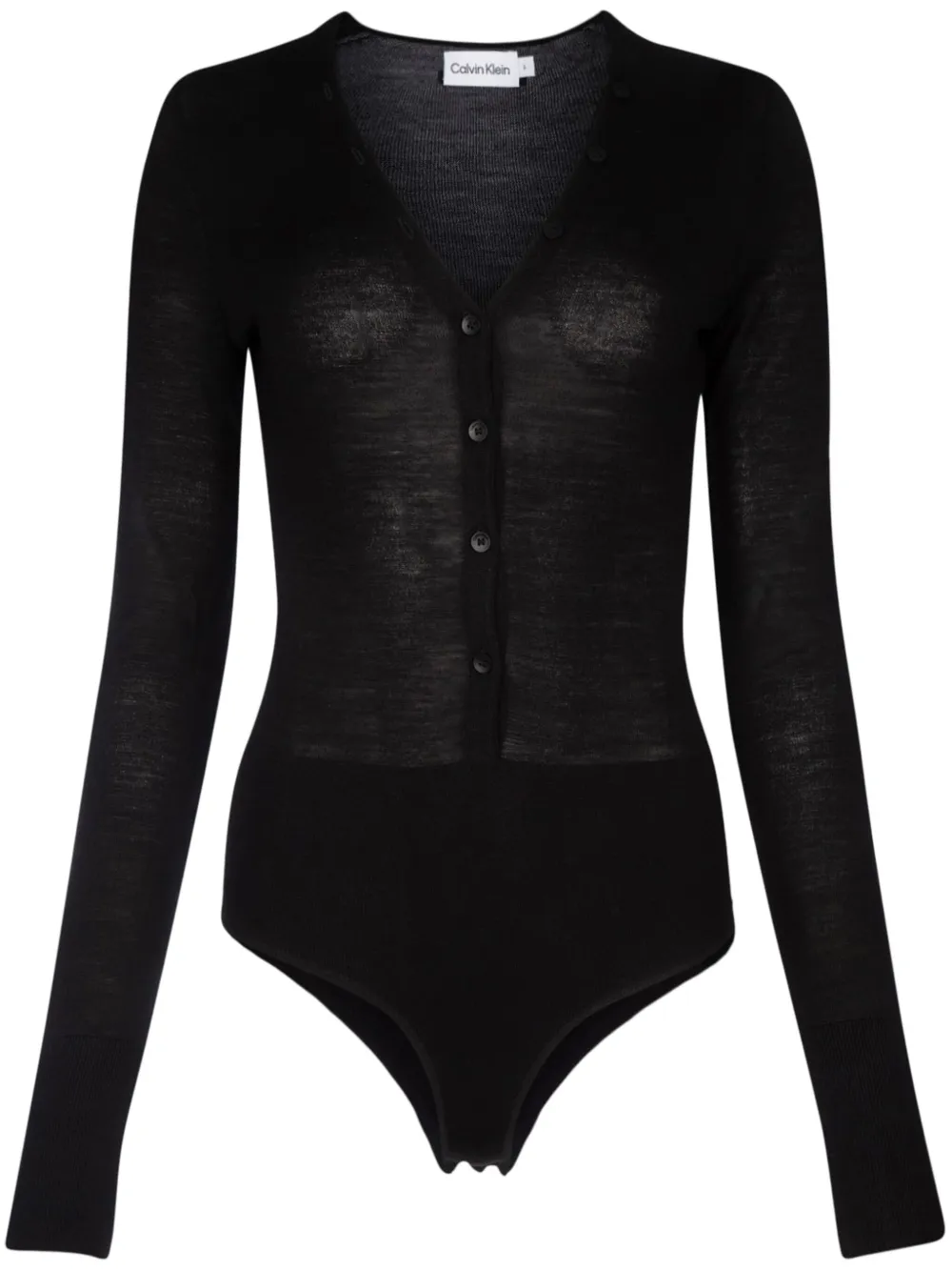 Calvin Klein button-up wool bodysuit – Black