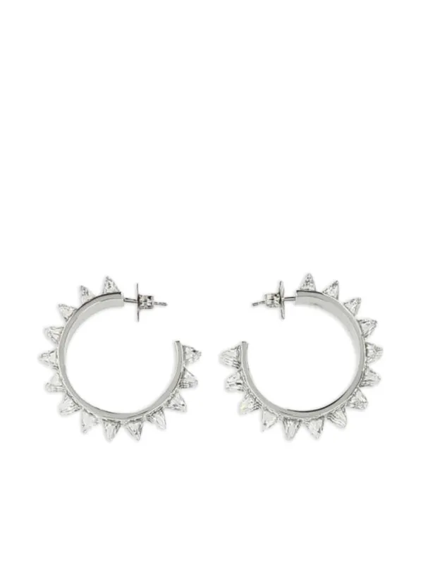 Amina Muaddi Karma Hoop Earrings in Silver