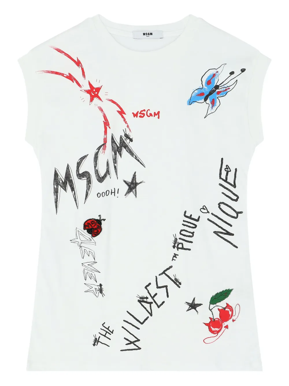 MSGM Kids Katoenen jurk Wit