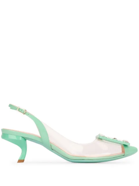 Roger Vivier zapatillas con hebilla de cristal y tacón de 55mm