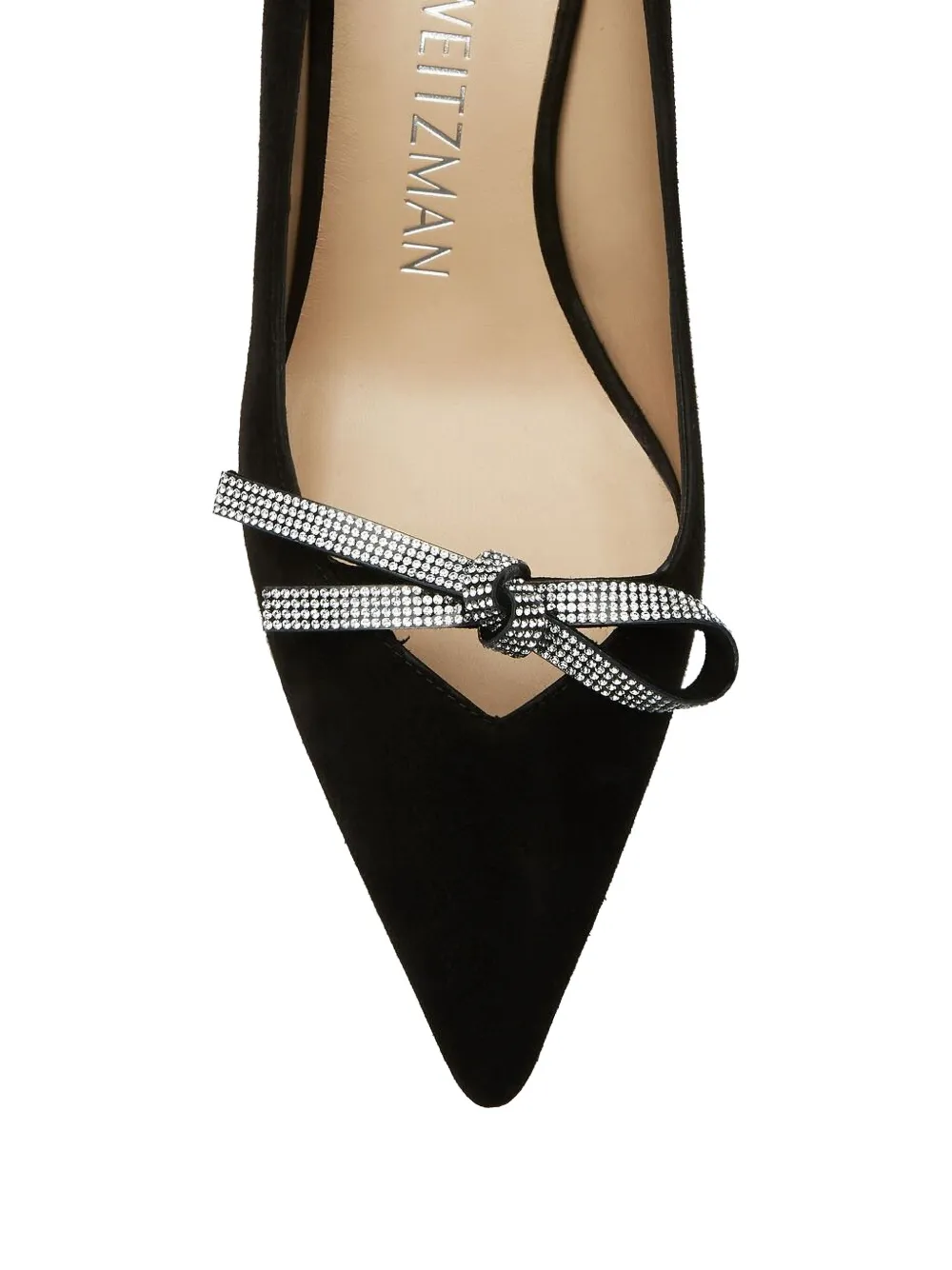 Stuart Weitzman 80mm Bow-embellished suede pumps Black