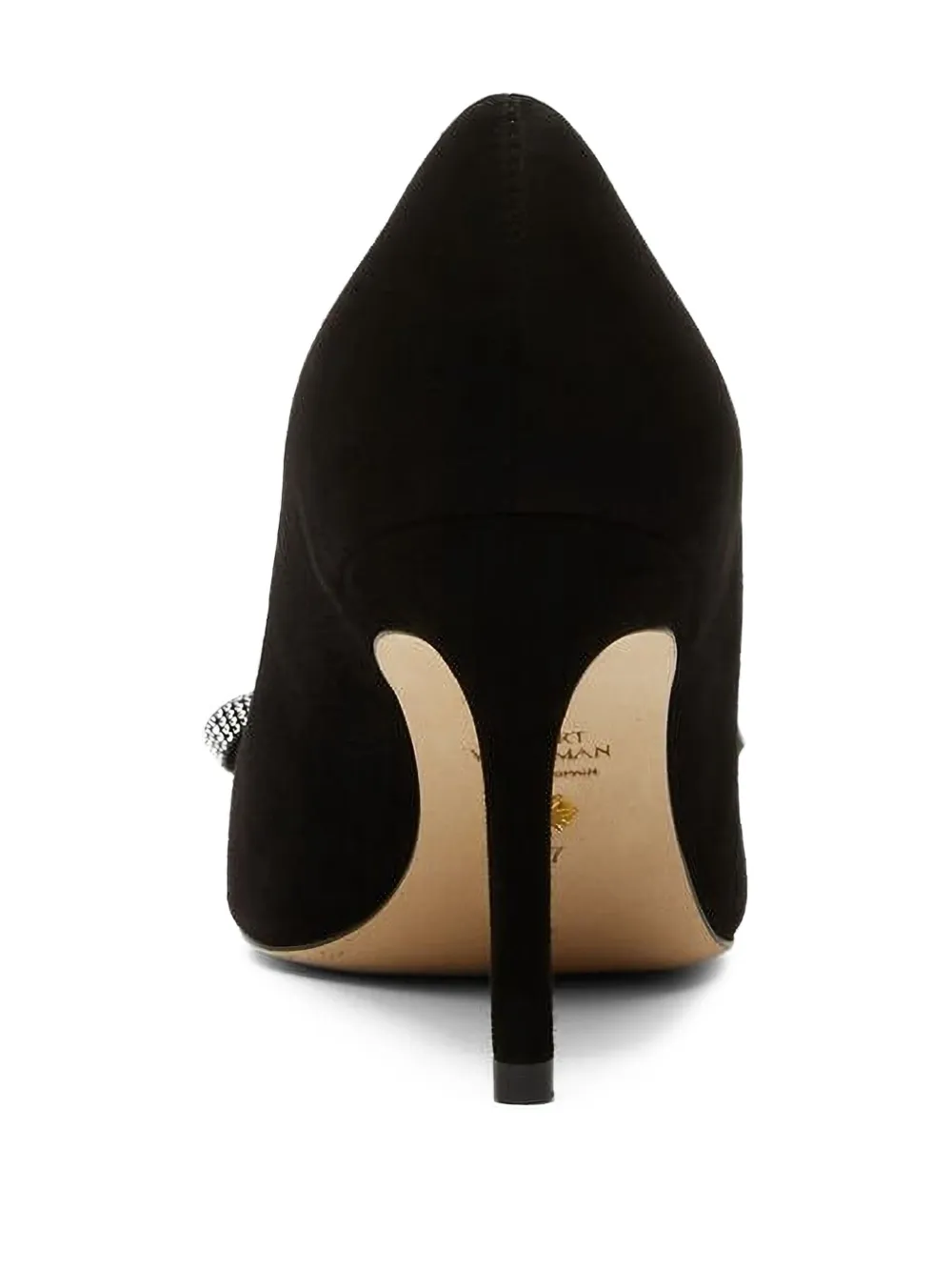 Stuart Weitzman 80mm Bow-embellished suede pumps Black