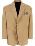 We11done logo-patch blazer - Neutrals