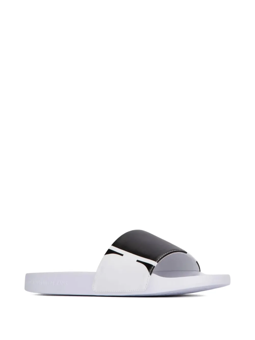 Calvin Klein Logo Slippers In White