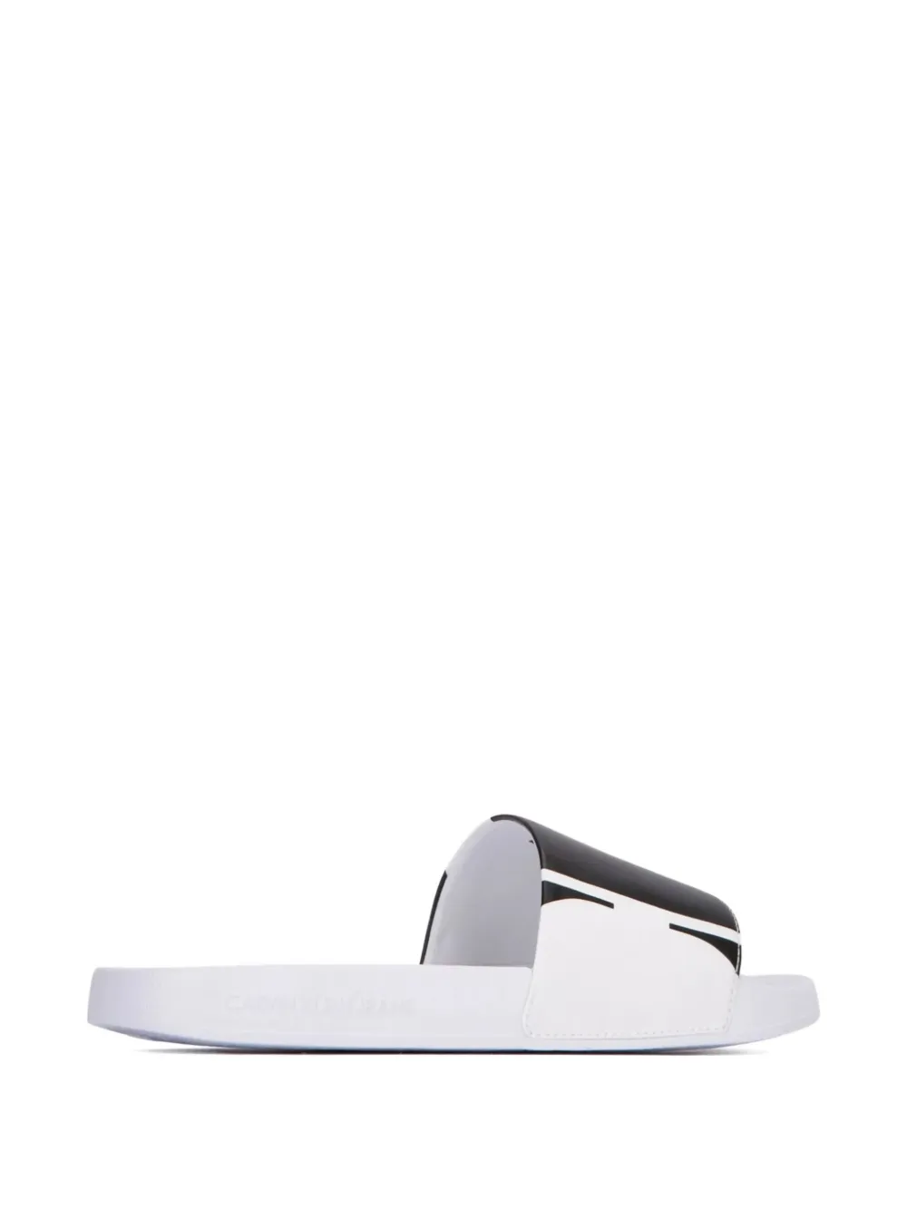Calvin Klein Logo Slippers In White