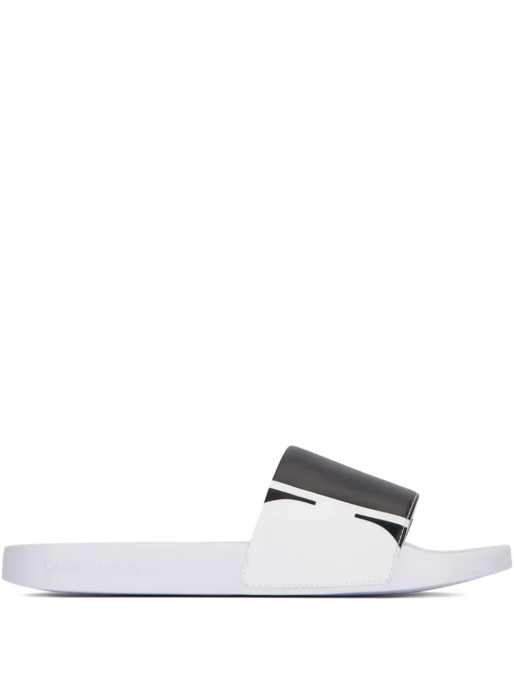 Calvin Klein Logo Slippers In White