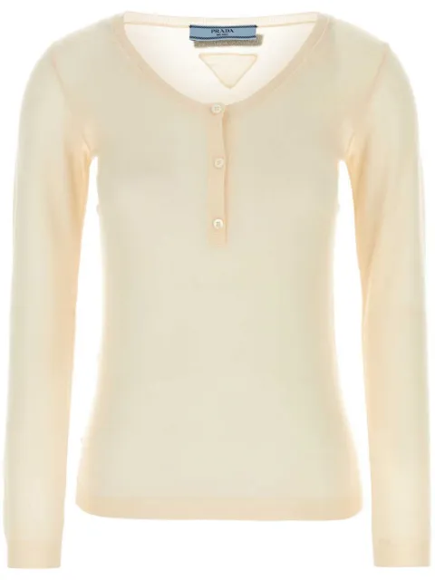 Prada suéter con logo triangular