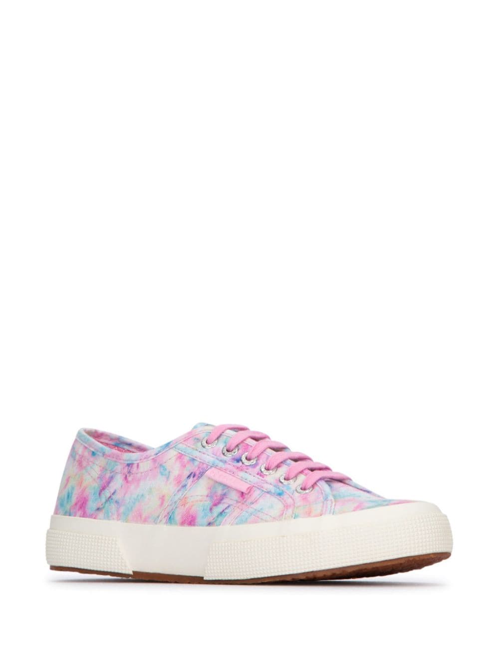 Superga tie-dye logo-tag sneakers - Roze