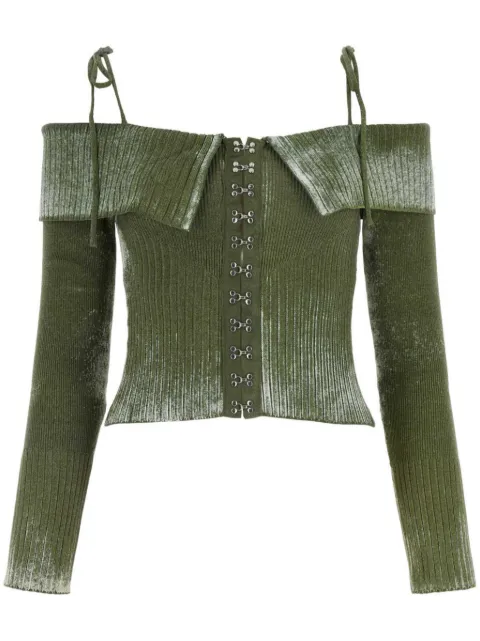 House of Sunny off-shoulder fade knit top