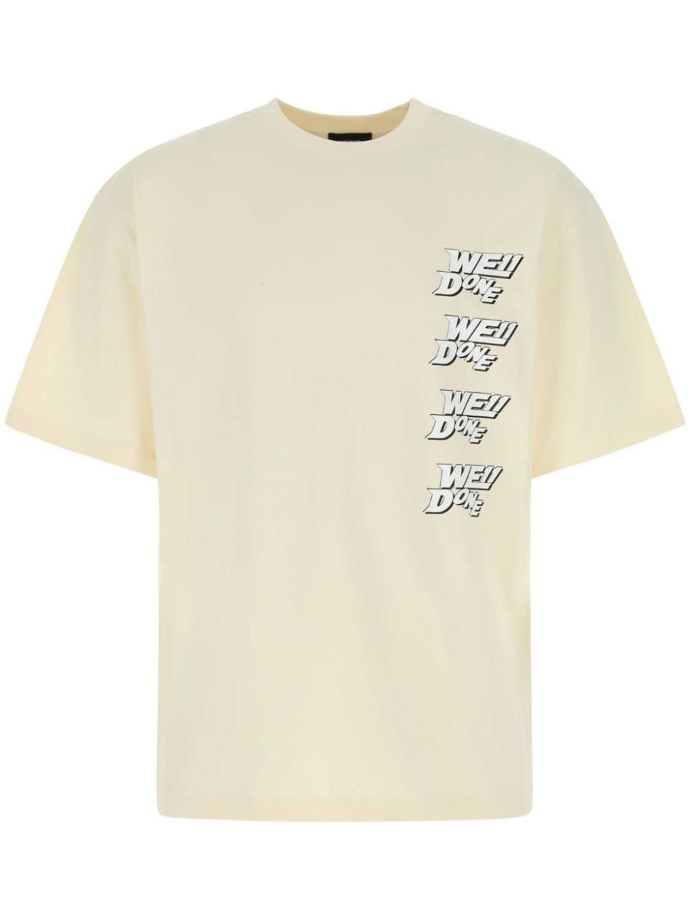 We11done logo-print cotton T-shirt - Neutrals