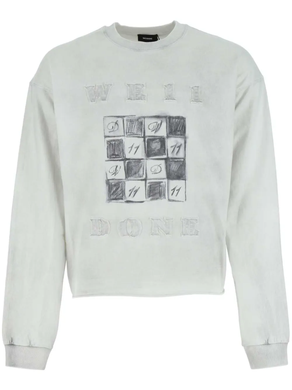 We11done Sweater met geborduurd logo Wit
