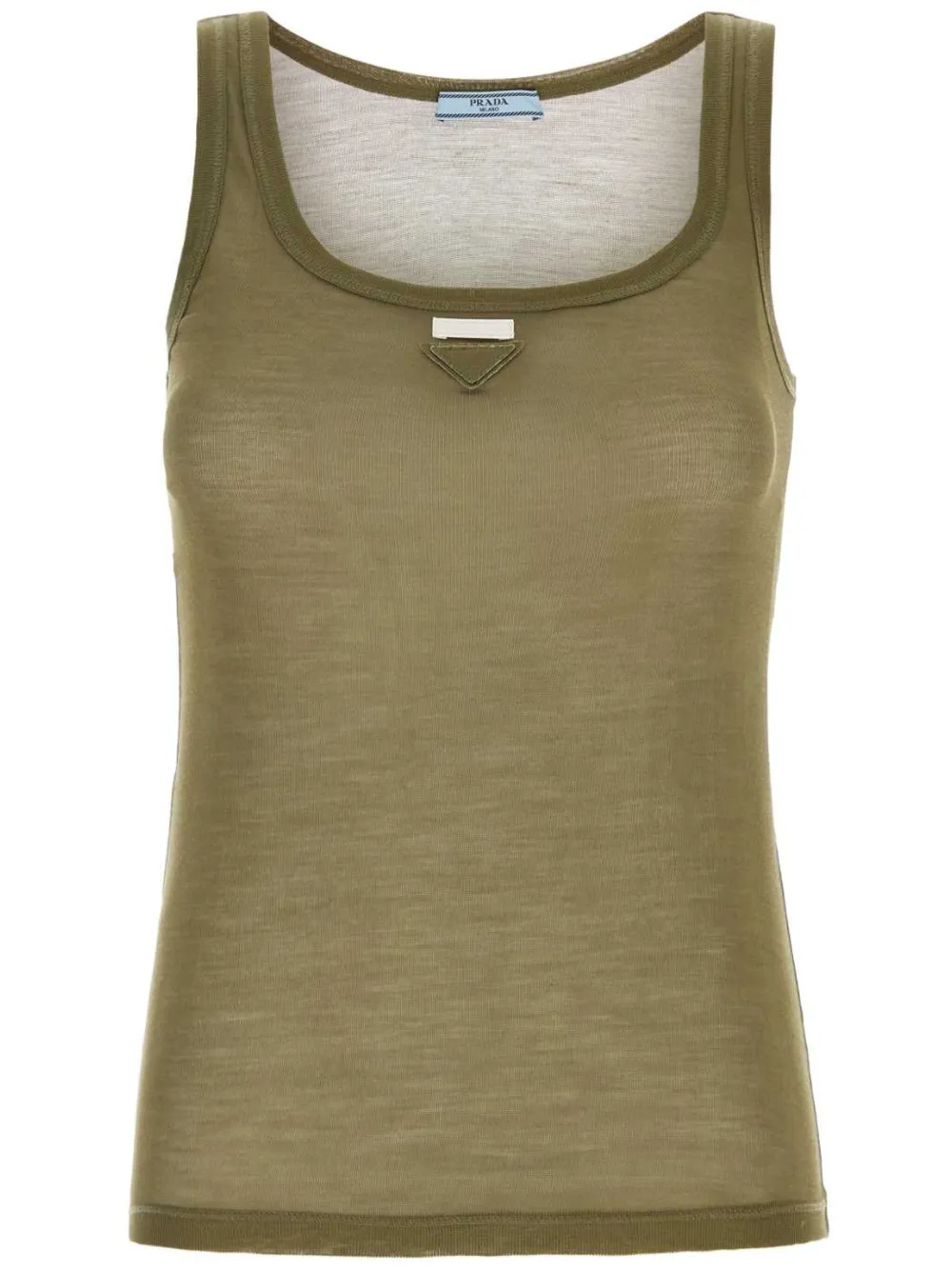 Prada Zijden tanktop met logo Groen