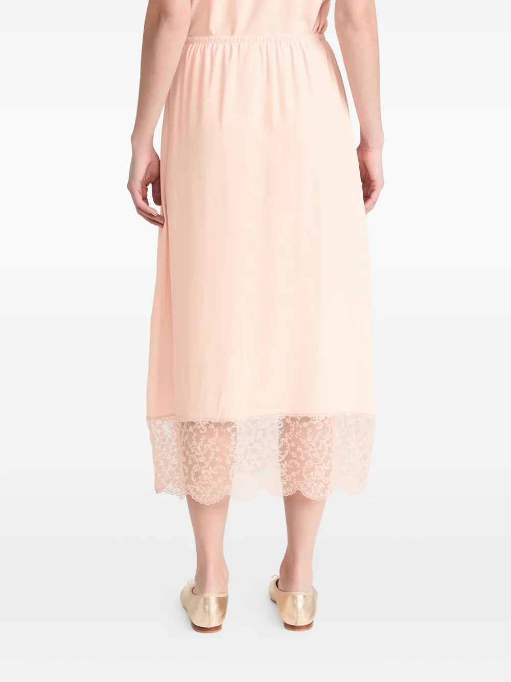 Simone Rocha Midi-rok met afwerking van kant Roze