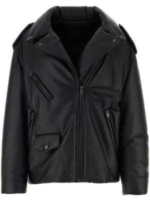 レザージャケット・コート PRADA Women Leather Jackets 58A190SOOO15Y0 F0304 White Prada Leather Jackets for Women - Shop on FARFETCH