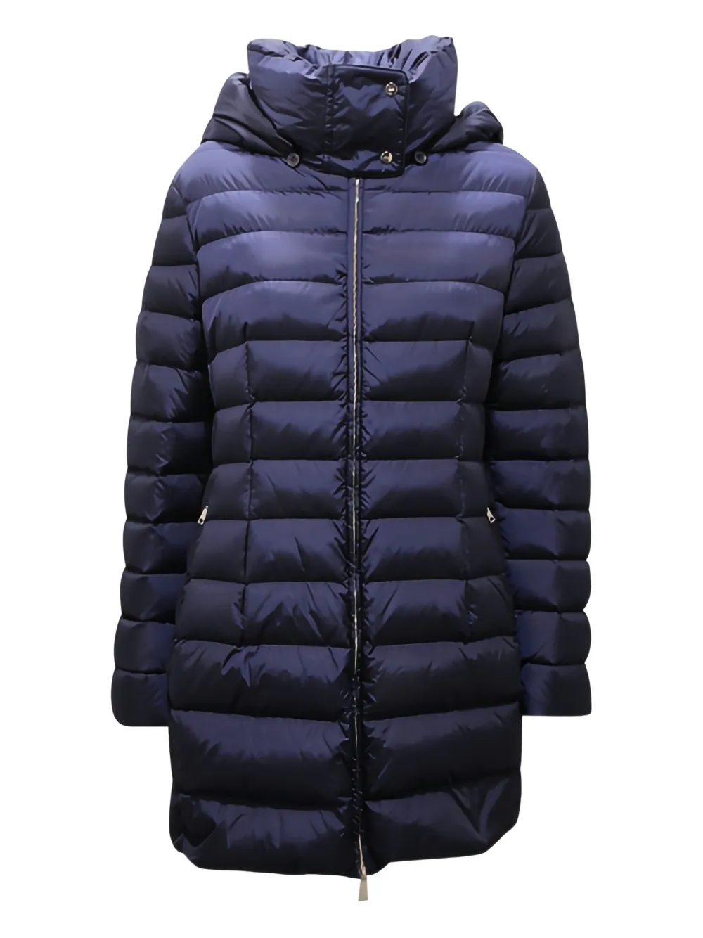 Add hooded quilted coat - Blu