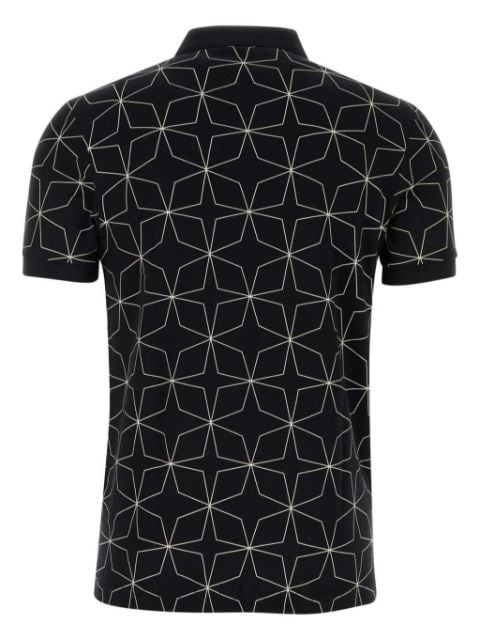 geometric-print polo shirt