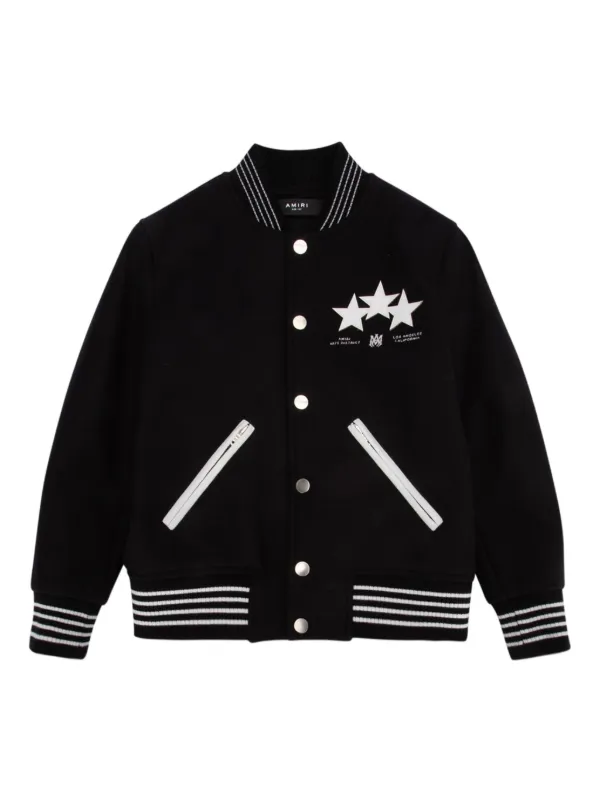 AMIRI KIDS Star Varsity Bomber Jacket Black FARFETCH PT