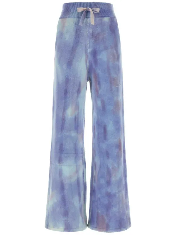 Amiri Tie-dye Wide-leg Track Pants in Blue