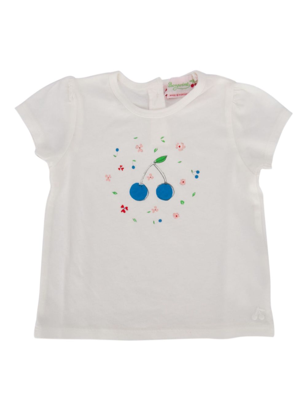 Bonpoint T-shirt met kersenprint Wit