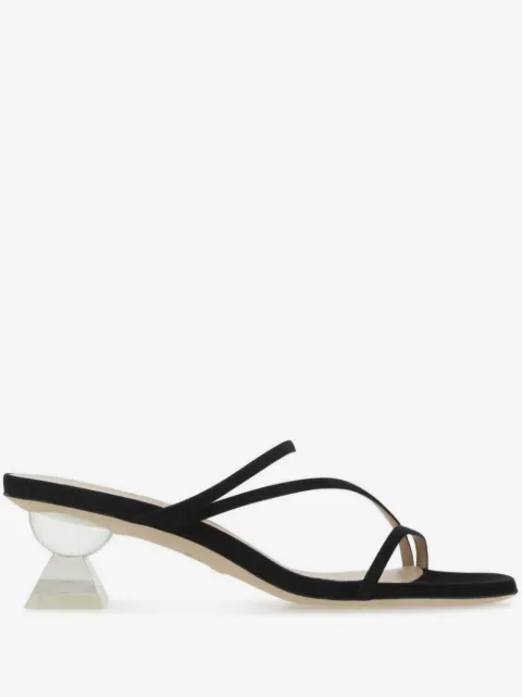 Stuart Weitzman Lucite Sculpt suede sandals