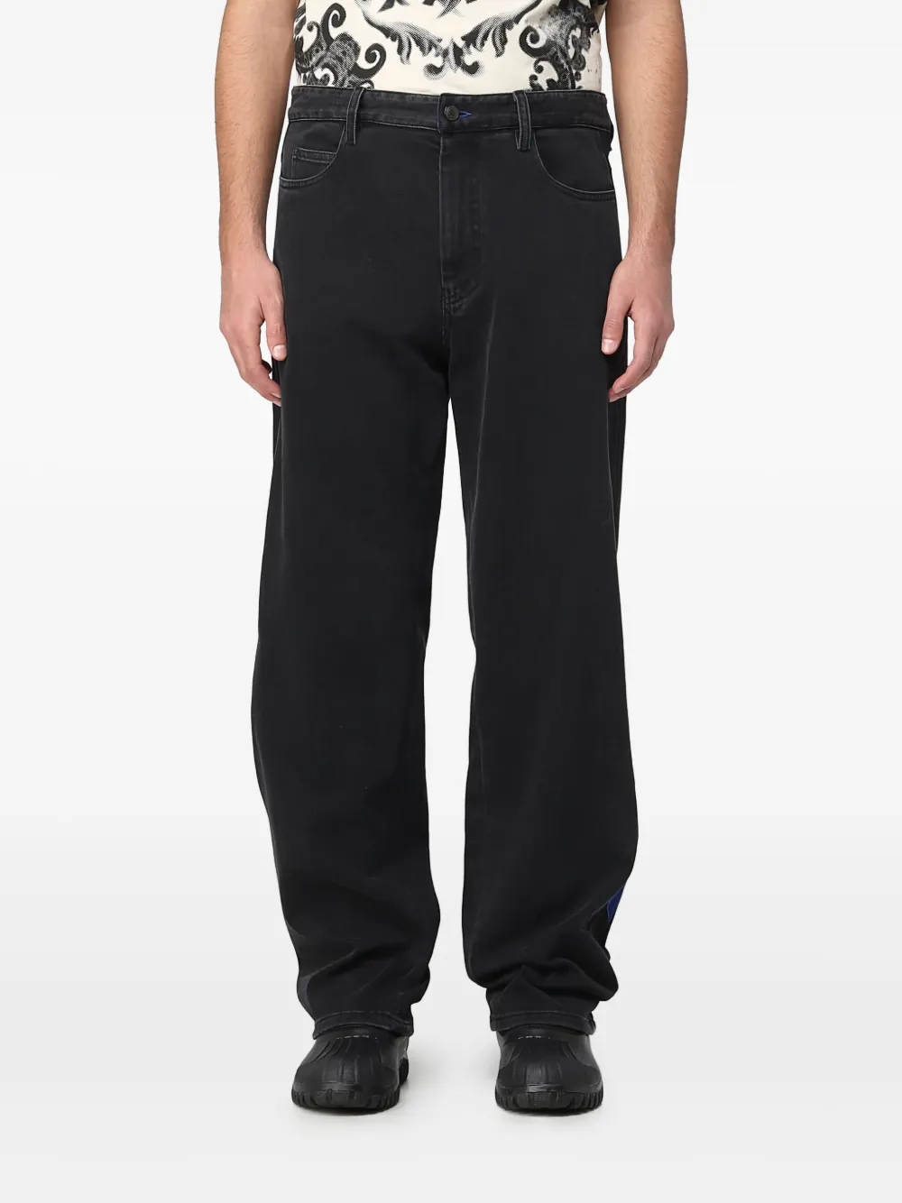 Koché Jeans met wijde pijpen Zwart
