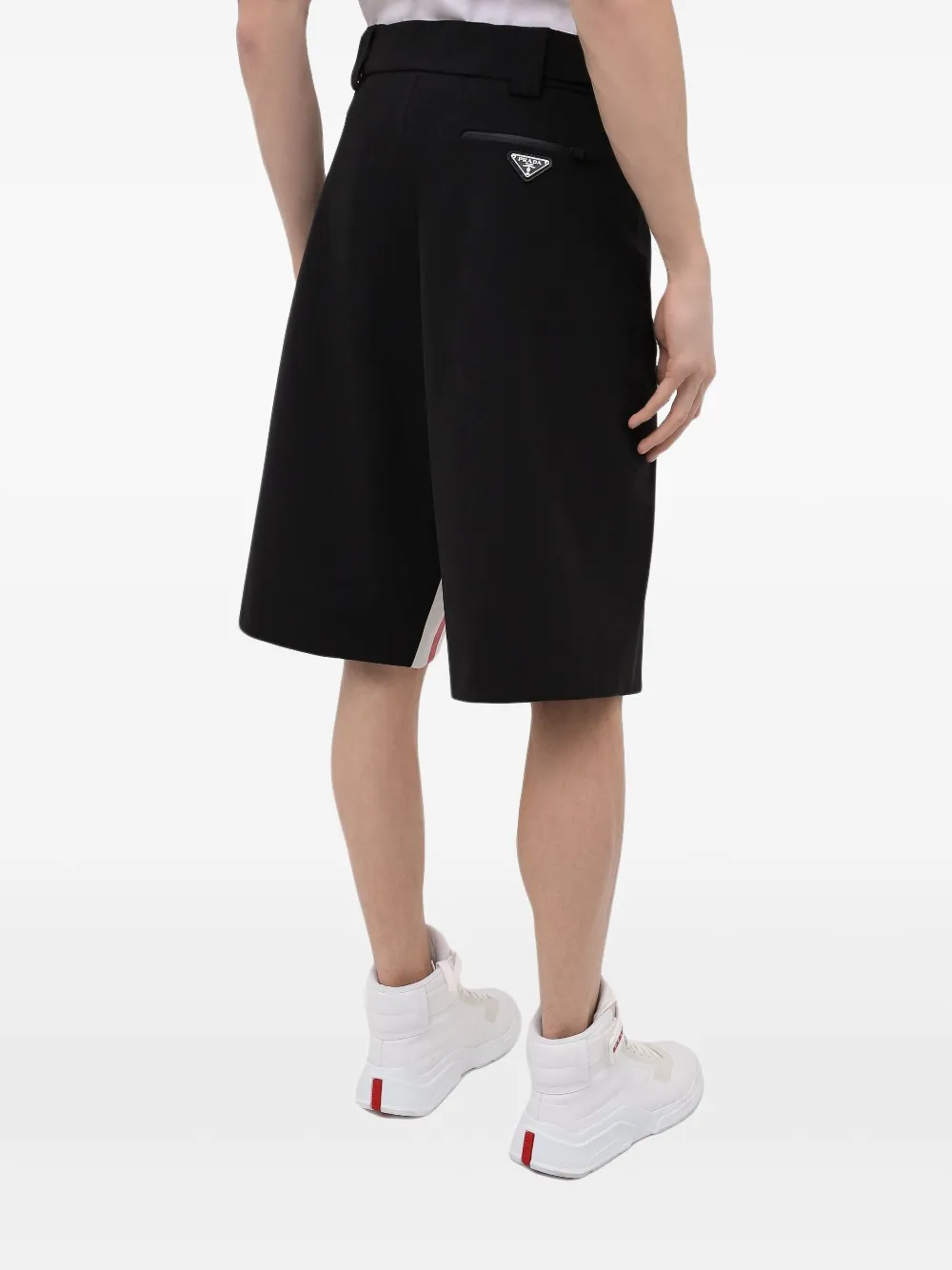 Prada Gestreepte shorts Zwart