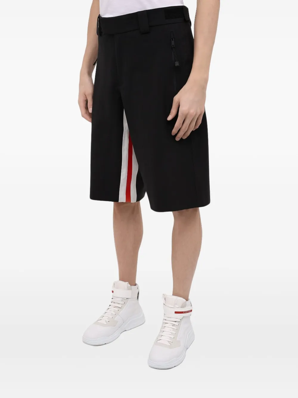 Prada Gestreepte shorts Zwart