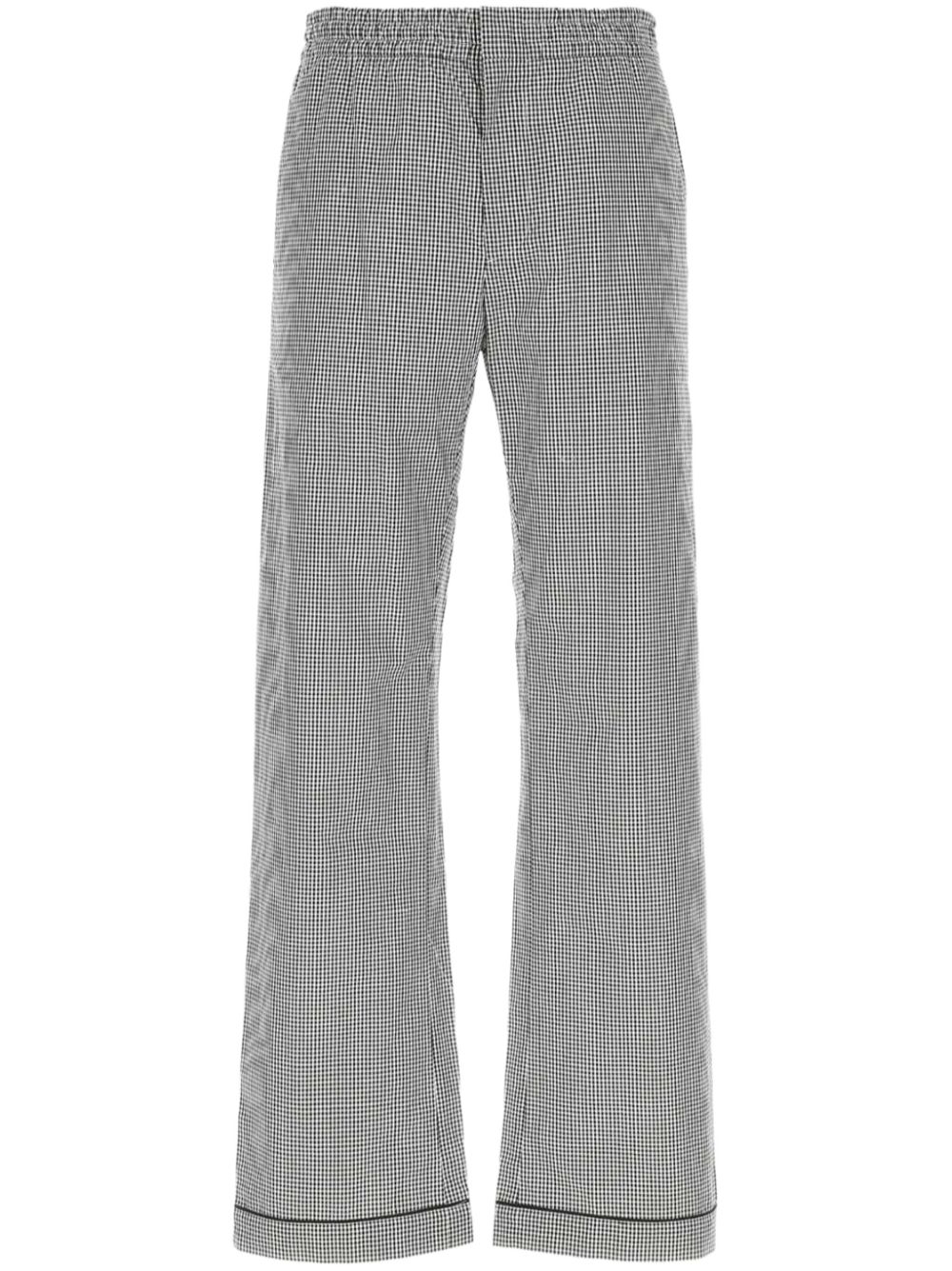 gingham-check trousers