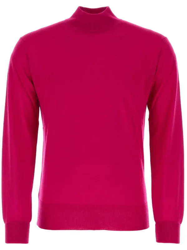 PT Torino Ribbed Virgin Wool Sweater in Pink