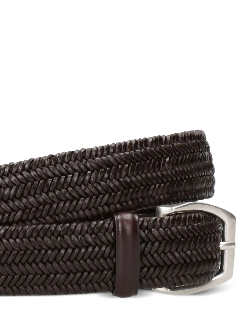 Orciani braided leather belt Bruin