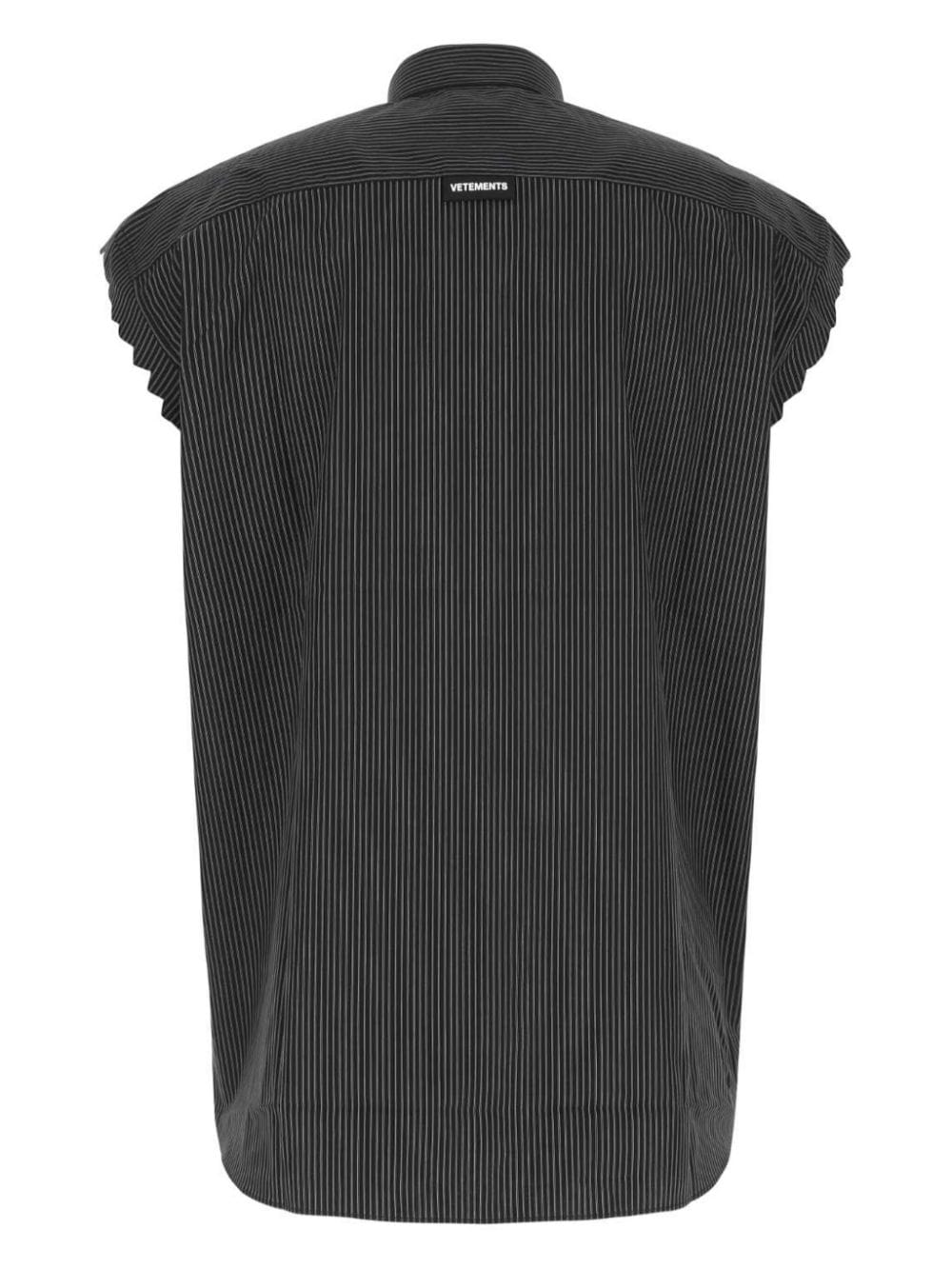 Shop Vetements Ribbed Poplin Shirt In Black